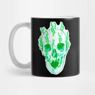 green fire skull Mug